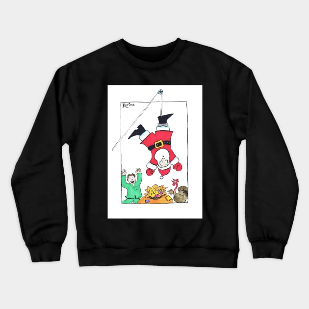 Santa Captured Crewneck Sweatshirt by Keenart